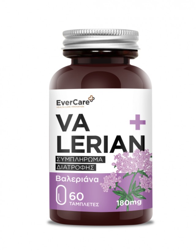 Evercare Valeriana Συμπλήρωμα Διατροφής για το άγχος, 60 Κάψουλες