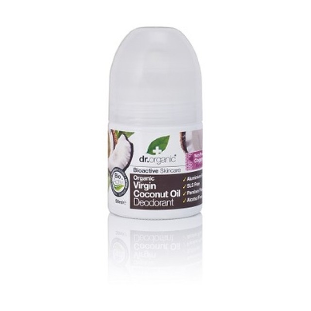 Dr.Organic Virgin Coconut Oil Φυσικό Αποσμητικό σε Roll-On Χωρίς Αλουμίνιο 50ml