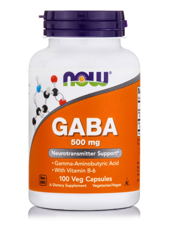 Now GABA 500 mg & B6 2mg, 100 Φυτικές Κάψουλες