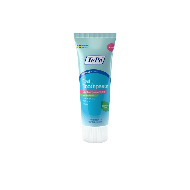 TePe Daily Toothpaste Οδοντόκρεμα ήπια μέντα με Φθόριο, 75ml