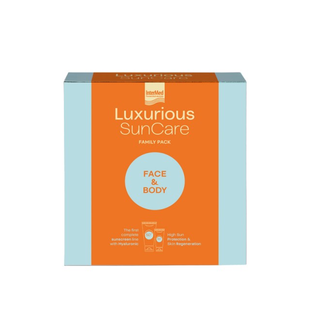 Luxurious Sun Care Family Pack Αντηλιακό Προσώπου SPF50 75 ml + Αντηλιακό Σώματος SPF50 200 ml