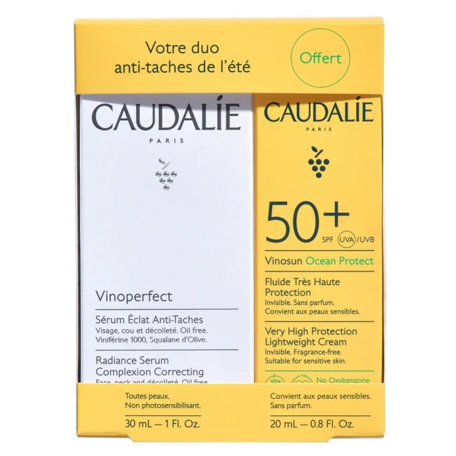 Caudalie Promo Vinoperfect Brightening Dark Spot Serum Ορός κατά των Πανάδων 30 ml + Vinosun Very High Protection Lightweight Cream SPF50+ Αντηλιακό Προσώπου 20ml
