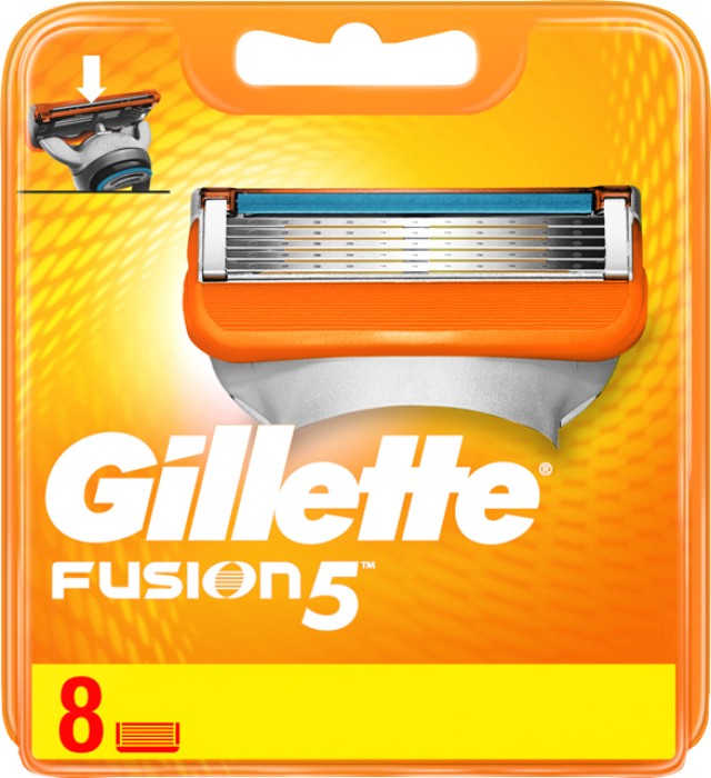 Gillette Fusion5 Ανταλλακτικές Κεφαλές Ξυρίσματος, 8 Τεμάχια
