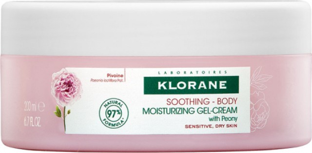 Klorane Peony Soothing Body Moisturizing Gel-Cream Ενυδατικό Καταπραϋντικό Gel Σε Μορφή Κρέμας Για Το Σώμα, 200ml