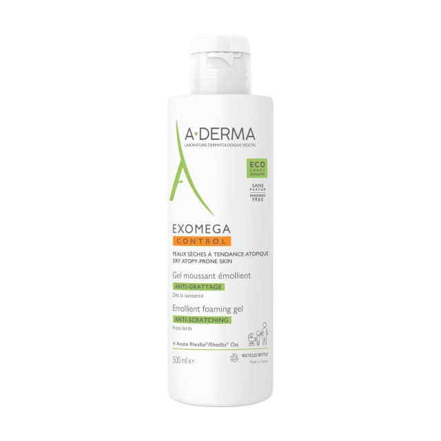 A-Derma Exomega Control Μαλακτικό Αφρίζον Ζελ Καθαρισμού κατά του Α...