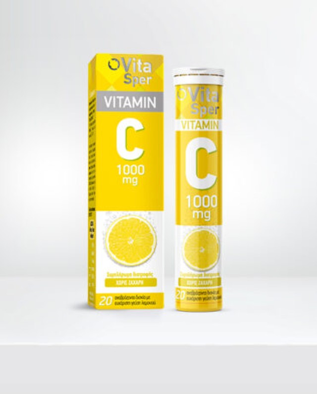 Vitasper Vitamin C Λεμόνι 1000mg, 20 Aναβράζοντα Δισκία