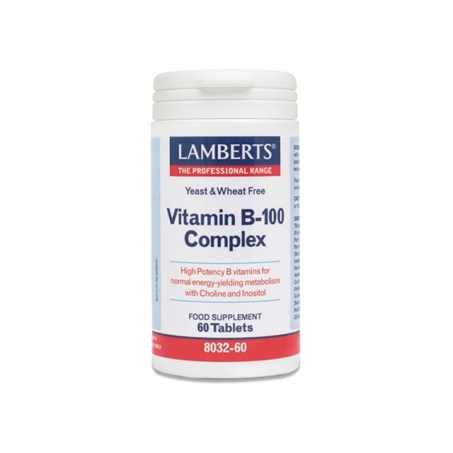 Lamberts Vitamin B 100 Complex Συμπλήρωμα Διατροφής για Υγιές Νευρι...