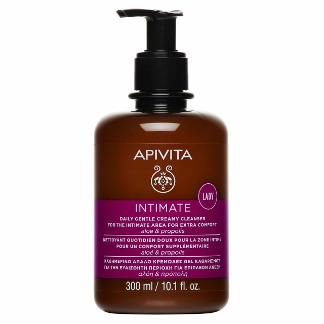 Apivita Intimate Plus Smart Pack Gentle Cleansing Gel Καθημερινό Απαλό Κρεμώδες Καθαριστικό Για Την Ευαίσθητη Περιοχή Για Επιπλέον Άνεση, 300ml