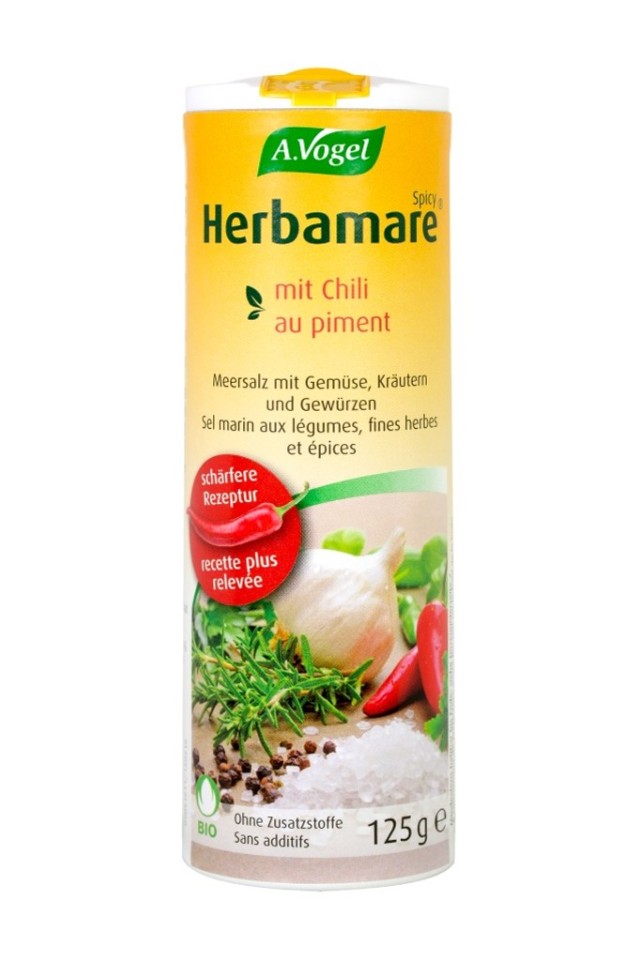 A. Vogel Herbamare Spicy Θαλασσινό Αλάτι με Τσίλι, Λαχανικά, Βότανα & Φύκη του Ωκεανού 125gr