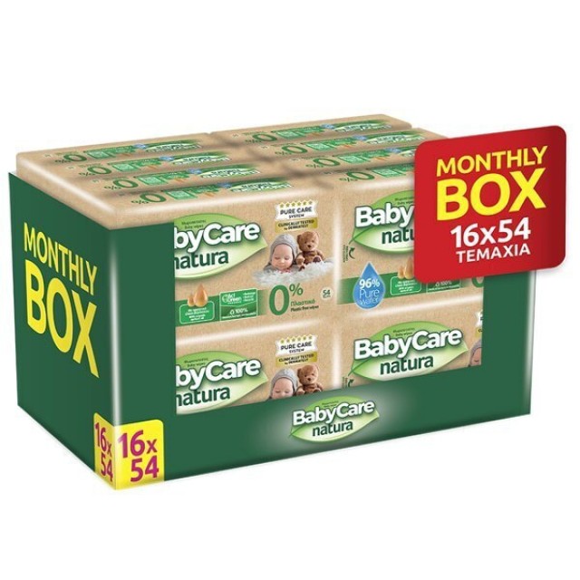 BabyCare Natura Μωρομάντηλα (16x54) Monthly Box, 864 Τεμάχια