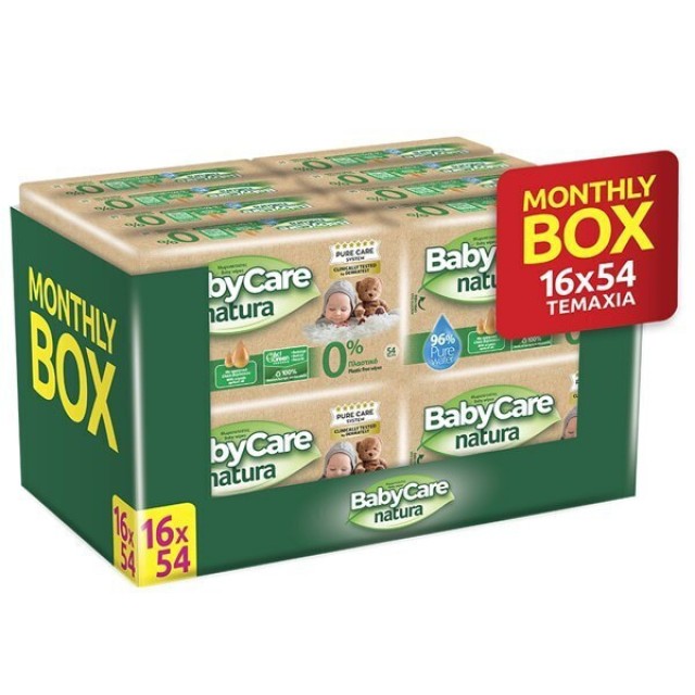 BabyCare Natura Μωρομάντηλα (16x54) Monthly Box, 864 Τεμάχια