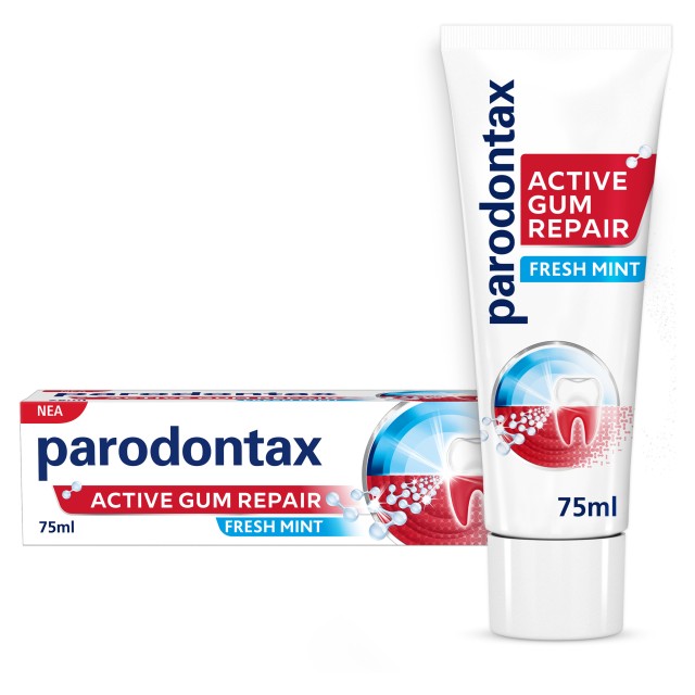 Parodontax Active Gum Repair Fresh Mint Οδοντόκρεμα για την Aποκατάσταση των Ούλων που Aιμορραγούν από την 1η Εβδομάδα, 75ml