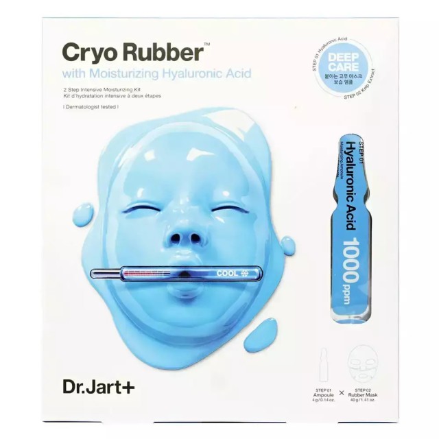Dr. Jart+ Cryo Rubber with Moisturizing Hyaluronic Acid Μάσκα Προσώπου για Αναζωογόνηση της Επιδερμίδας 40gr + Αμπούλα Υαλουρονικού Οξέος 4gr