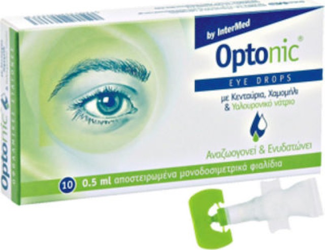 Intermed Optonic Οφθαλμικές Σταγόνες με Υαλουρονικό Οξύ, 10x0.5ml