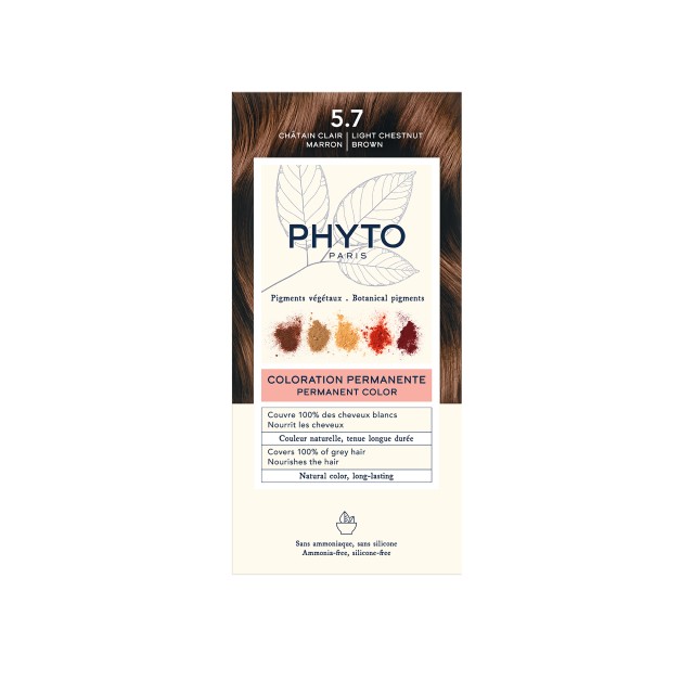 Phyto Phytocolor Μόνιμη Βαφή Μαλλιών 5.7 Καστανό Ανοιχτό Μαρόν