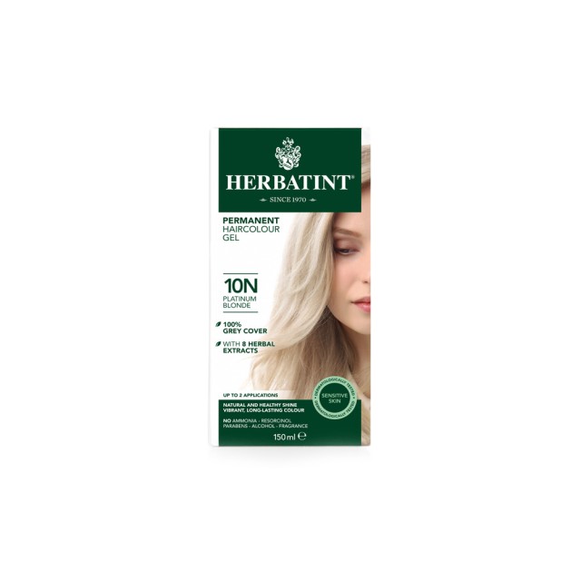 Herbatint Permanent Haircolor Gel 10N Ξανθό Πλατινέ