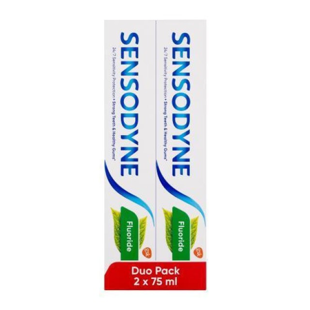 Sensodyne Fluoride Toothpaste Duo Pack Οδοντόκρεμα για Ευαίσθητα Δόντια, 2x75ml