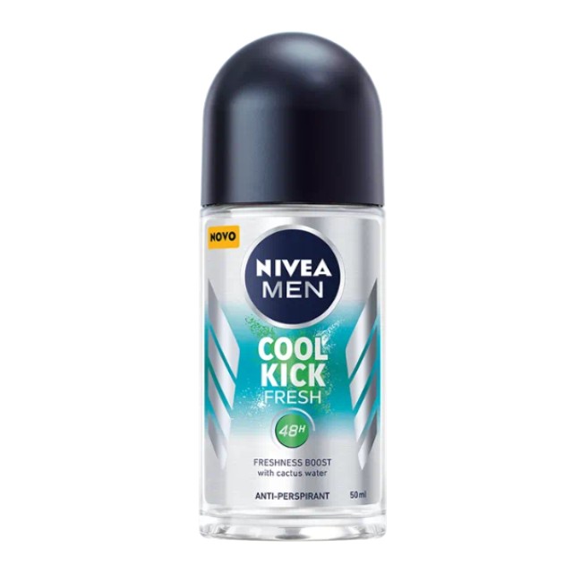 Nivea Men Deo Cool Kick Fresh Roll-On Ανδρικό Αποσμητικό για Άμεση Αίσθηση Φρεσκάδας, 50ml