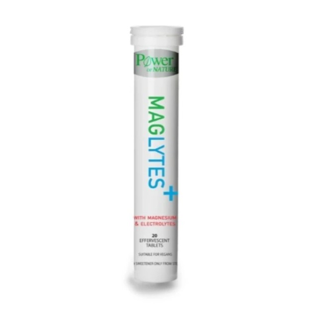 Power of Nature Maglytes Stevia, με μαγνήσιο και Ηλεκτρολύτες, Γεύση Λεμόνι 20 Αναβράζοντα δισκία