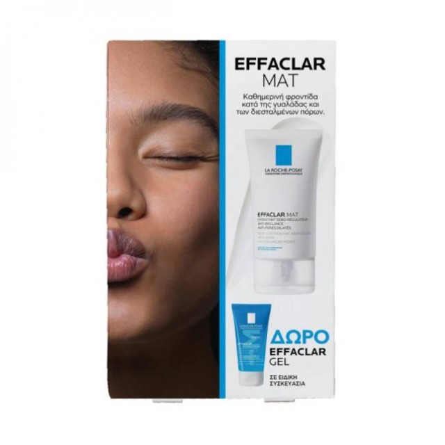La Roche Posay Effaclar Mat Ενυδατική Σμηγματορρυθμιστική Φροντίδα για Mατ Aποτέλεσμα 40ml & Δώρο Effaclar Gel +M Αφρώδες Gel Καθαρισμού 50ml
