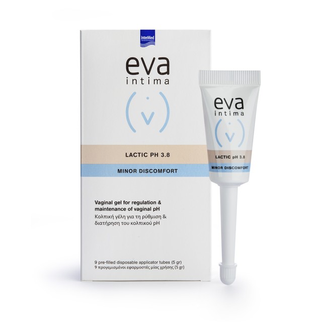 Eva Intima Lactic PH3.8 Minor Discomfort Gel Κολπική Γέλη 45ml, 9 Tεμάχια