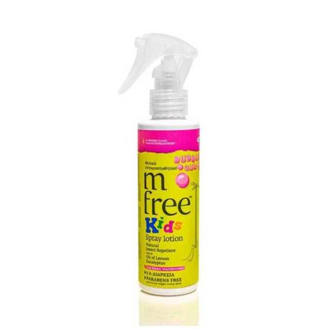 M Free Kids Spray Lotion Bubble Gum Παιδικό Φυτικό Εντομοαπωθητικό, 125ml