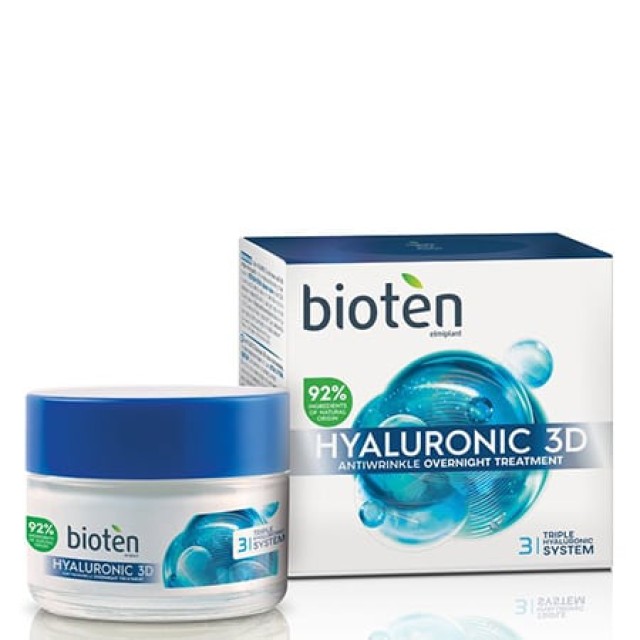 Bioten Hyaluronic 3D Night Cream Αντιρυτιδική Κρέμα Νυκτός με Υαλουρονικό Οξύ, 50ml