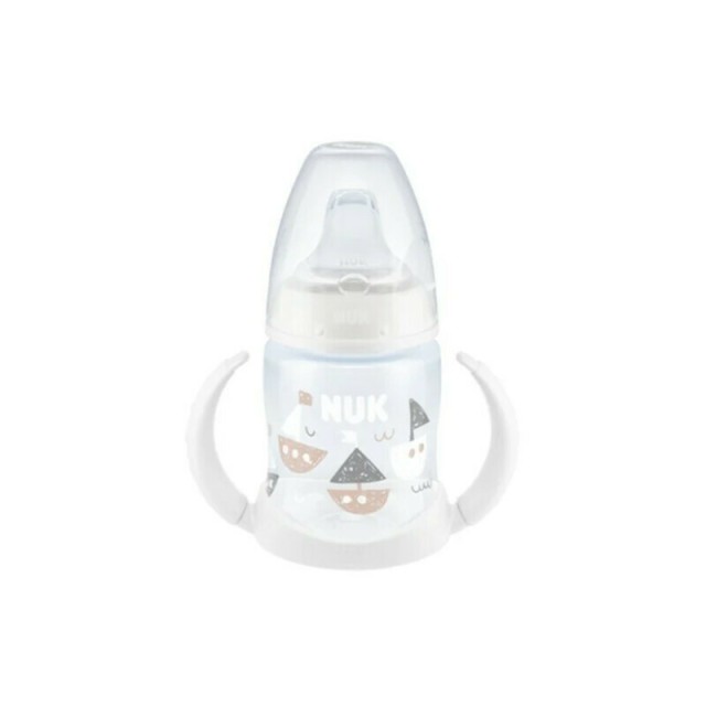 Nuk Εκπαιδευτικό Μπιμπερό με Λαβές First Choice 6m+ White Ships 150ml