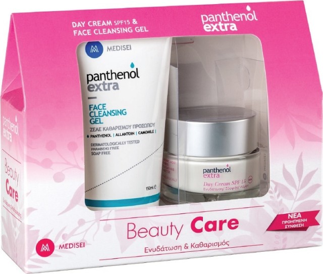 Panthenol Extra Beauty Care Set Ενυδατική Κρέμα Ημέρας SPF15 50ml & Face Cleansing Gel Καθαρισμού Προσώπου 150ml