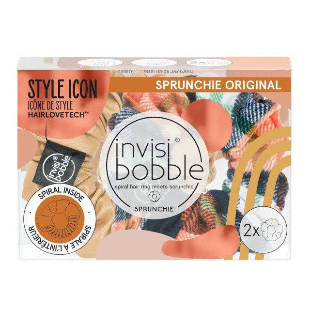 Invisibobble Sprunchie Duo Fall in Love Its Sweater Time Λαστιχάκια Μαλλιών, 2 τεμάχια