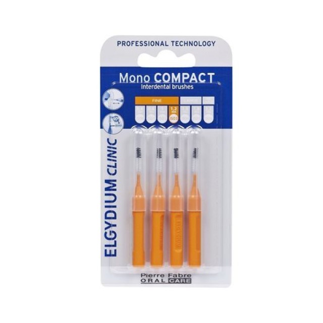 Elgydium Clinic Mono Compact Μεσοδόντια Βουρτσάκια 0.6mm σε Xρώμα Πορτοκαλί 4 Τεμάχια