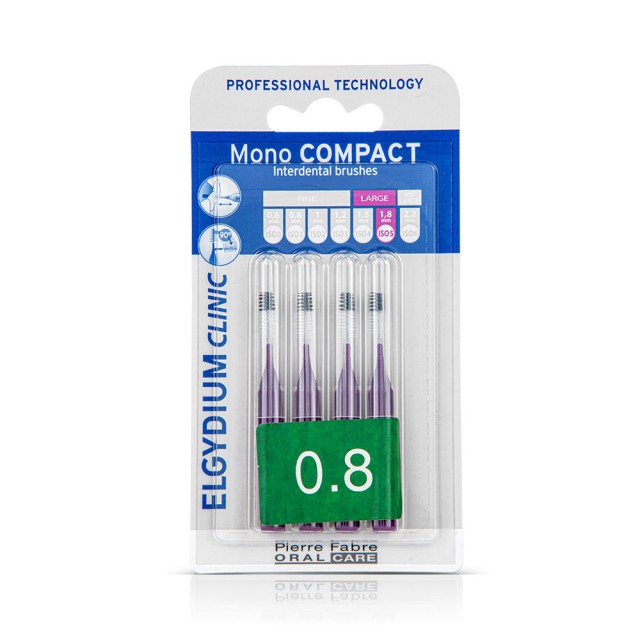 Elgydium Clinic Mono Compact Μεσοδόντια Βουρτσάκια 0.8mm σε Χρώμα Μωβ 4 Τεμάχια