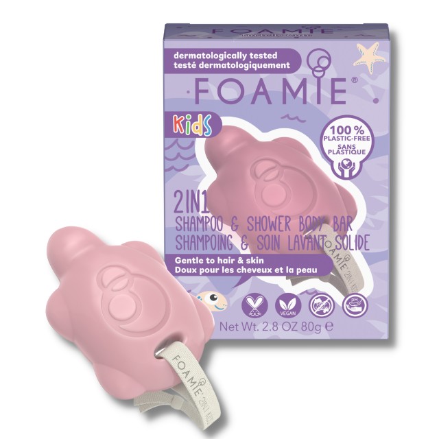 Foamie Kids 2in1 Shampoo & Shower Body Bar Strawberry Αφρόλουτρο / Σαμπουάν 80gr