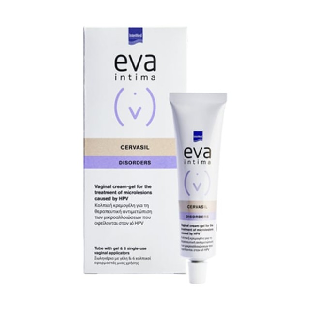Eva Intima Cervasil Vaginal Cream-Gel Κολπική Κρεμογέλη για Αλλοιώσεις από τον HPV, 6 Εφαρμοστές Μιας Χρήσης