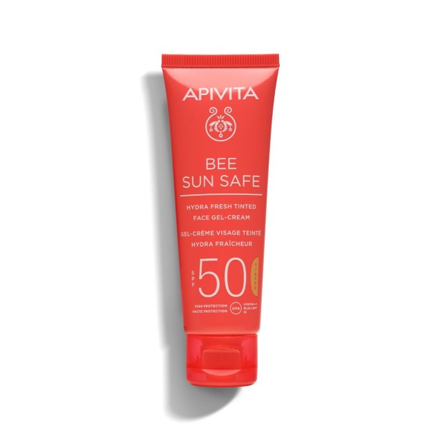Apivita Bee Sun Safe Hydra Fresh Tinted Face Cream Ενυδατική Αντηλιακή Gel Κρέμα Προσώπου Με Χρώμα SPF50, 50ml