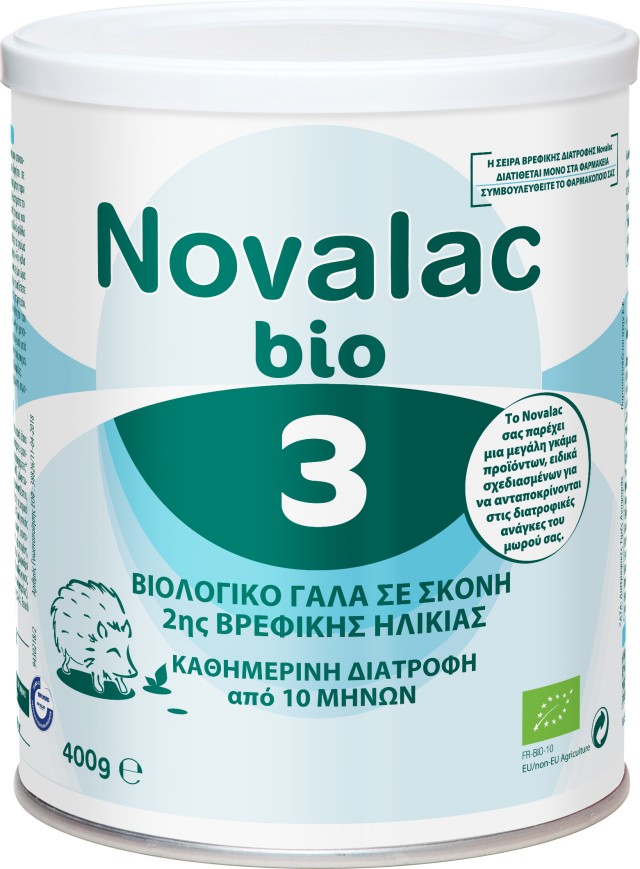 Novalac Bio 3 Milk Βιολογικό Ρόφημα Γάλακτος 3ης Βρεφικής Ηλικίας, 400gr