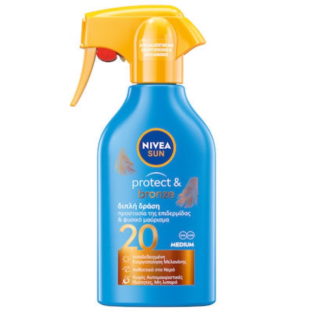 Nivea Sun Protect & Bronze Sun Spray SPF20 Αντηλιακό Spray Σώματος, 270ml