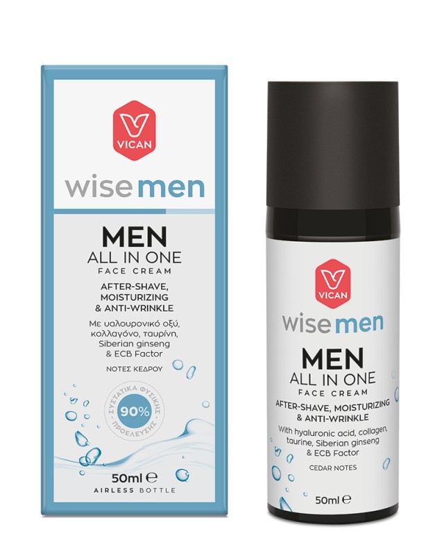 Wise Men - Men All In One After Shave & All Day Face Cream Ανδρική Κρέμα Προσώπου Για Μετά Το Ξύρισμα 50ml