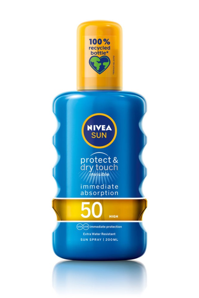 Nivea Sun Protect & Dry Touch Water Spray Αντηλιακό Σε σπρέι Με SPF50, 200ml