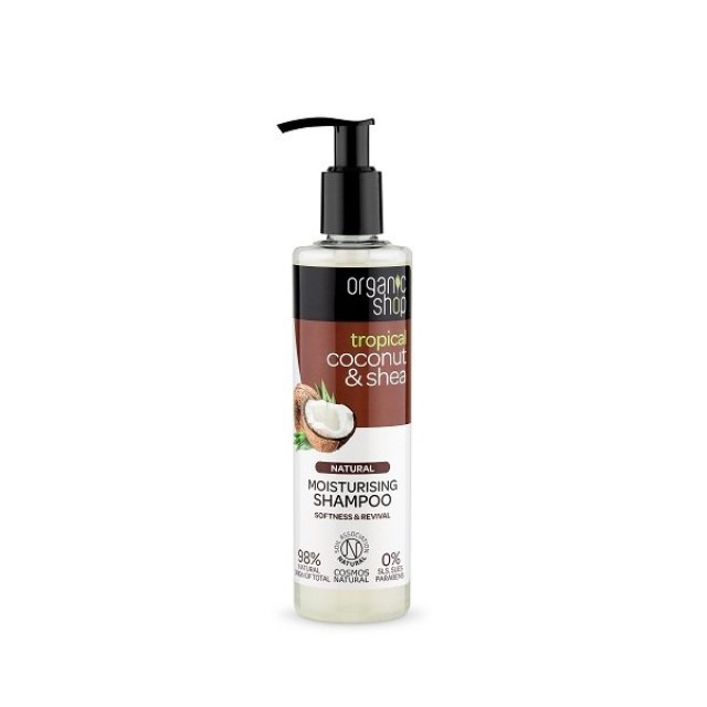 Natura Siberica Organic Shop Coconut & Shea Shampoo Σαμπουάν Για Ξηρά Μαλλιά 280ml