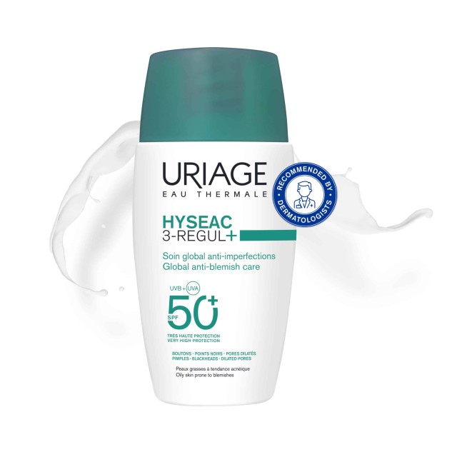 Uriage Hyseac 3-Regul+ SPF50+ Κρέμα Ημέρας για Λιπαρή Επιδερμίδα με...