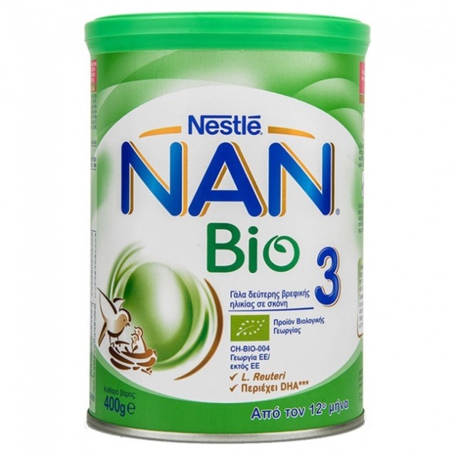 Nestle Nan Bio 3 Βιολογικό Γάλα σε Σκόνη Από τον 12ο Μήνα, 400g