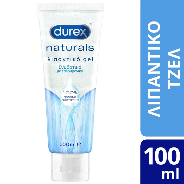 Durex Naturals Gel Λιπαντικό τζελ με 100% Φυσικά Συστατικά Και Υαλουρονικό Οξύ, 100 ml