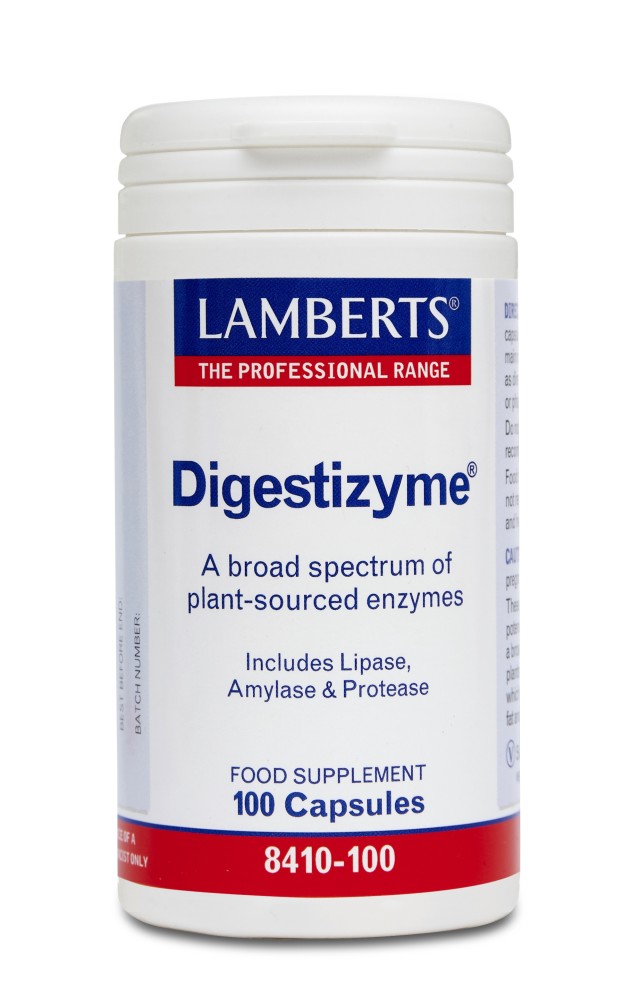 Lamberts Digestizyme Φυτικά Ένζυμα για την Υγεία Γαστρεντερικού Συστήματος, 100 Κάψουλες