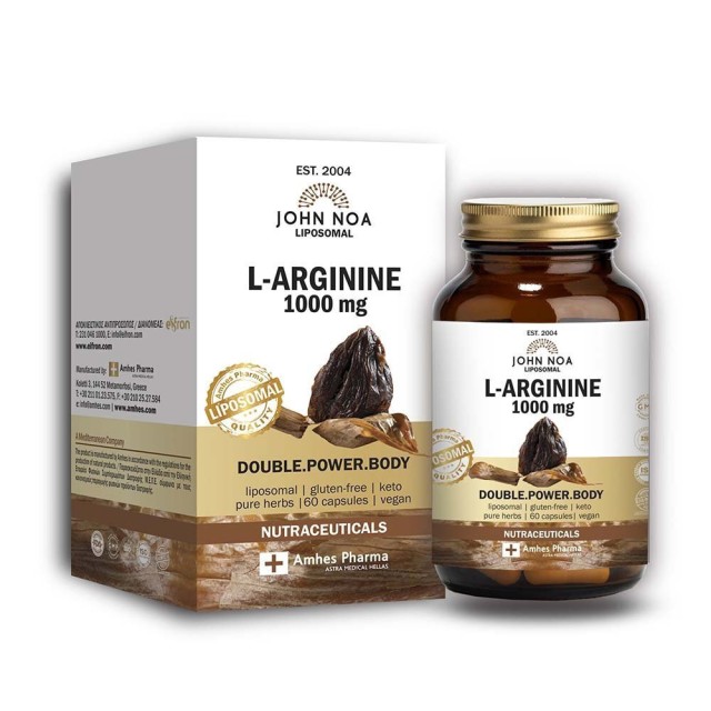 John Noa L-Arginine 1000mg Liposomal Λιποσωμιακό Συμπλήρωμα Διατροφής Με Αργινίνη, 60 Κάψουλες