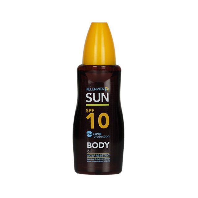Helenvita Sun Protection Body Oil Αδιάβροχο Αντηλιακό Λάδι SPF10, 200ml