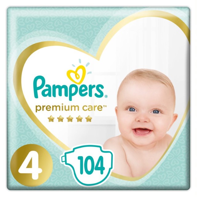 Pampers Premium Care Μέγεθος 4 (9-14 kg), 104 Πάνες