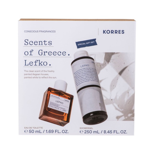 Korres Lefko Special Gift Set Με Eau de Toilette Lefko Άρωμα 50ml & Shower Gel Αφρόλουτρο Σώματος 250ml, 1 Σετ