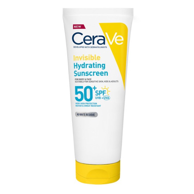 Cerave Invisible Hydrating Sunscreen SPF50+ Αντηλιακό για Πρόσωπο κ...
