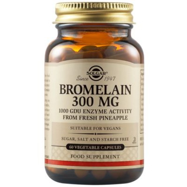 Solgar Bromelain 300mg Συμπλήρωμα Διατροφής για την Δυσπεψία, 60 Κάψουλες